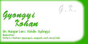 gyongyi kohan business card