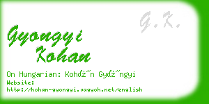 gyongyi kohan business card
